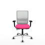 PIQUERAS Y CRESPO Silla de oficina Haches Rosa con respaldo de malla Blanco
