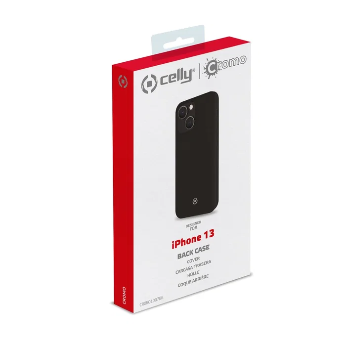 Celly Funda para Apple iPhone 13 Cromo de 15,5 cm (6.1") de Silicona y TPU Resistente a Golpes y Caídas - Negro