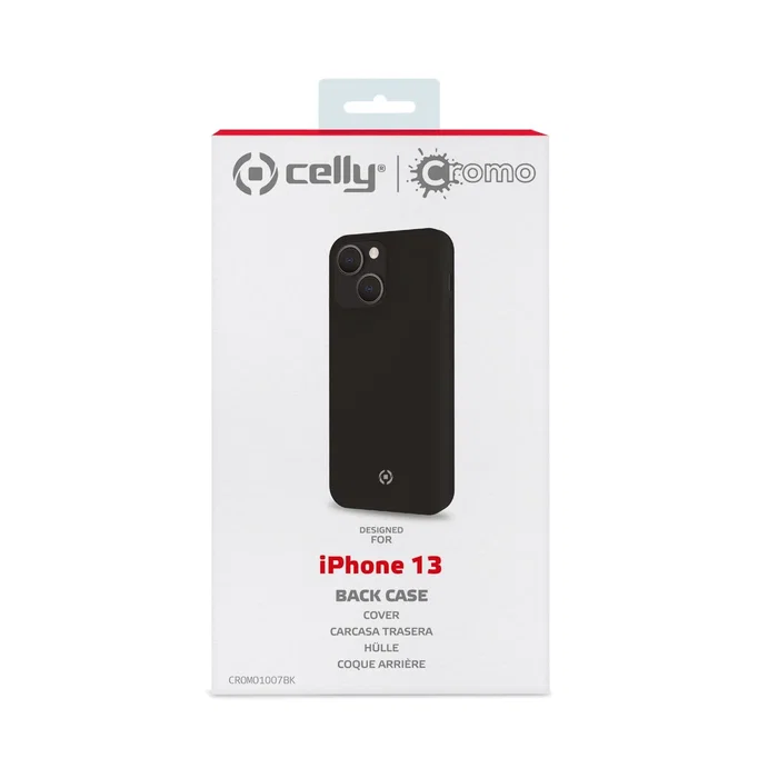 Celly Funda para Apple iPhone 13 Cromo de 15,5 cm (6.1") de Silicona y TPU Resistente a Golpes y Caídas - Negro