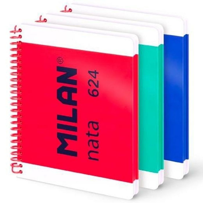 Set de Cuadernos Milan Multicolor A5 80 Hojas 3 Piezas (6 Unidades)
