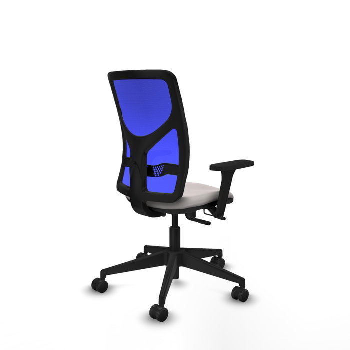 PIQUERAS Y CRESPO Silla de oficina Motilla Blanco/Azul con Mecanismo Sincro/Traslack PIQUERAS Y CRESPO Silla de oficina Motilla Blanco/Azul con Mecanismo Sincro/Traslack