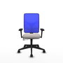 PIQUERAS Y CRESPO Silla de oficina Motilla Blanco/Azul con Mecanismo Sincro/Traslack