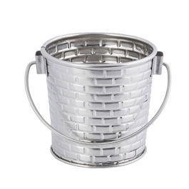 TABLECRAFT - GTSS33/6 - Pack de 6 unidades - Cubo con textura de ladrillos 265 ml - 9,5 x 8 x 8 cm - Acero inoxidable