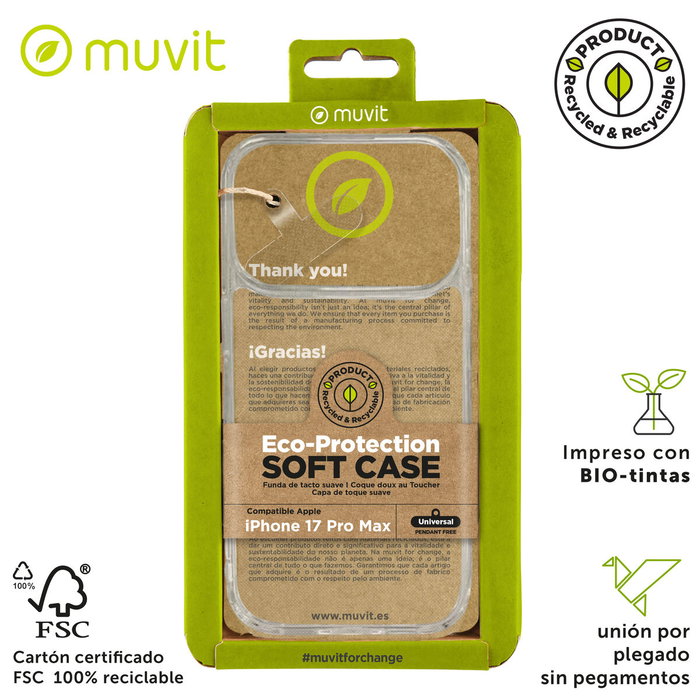 Funda para Móvil Muvit for Change Apple iPhone 17 Pro Max Transparente