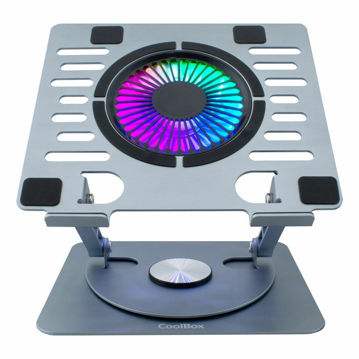 Coolbox Coolair Base de Refrigeración RGB Plata para Portátiles hasta 17 pulgadas