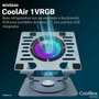 Coolbox Coolair Base de Refrigeración RGB Plata para Portátiles hasta 17 pulgadas