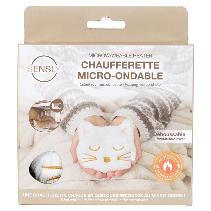 Sensly Calentador de Manos para Microondas - Original y Divertido (Corazón, Gato, Pingüino)