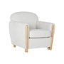 DKD Home Decor Sillón de Poliéster y Madera Blanco con Acabado Bucle