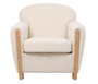 DKD Home Decor Sillón de Poliéster y Madera Blanco con Acabado Bucle