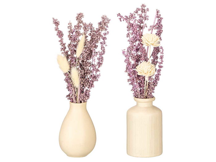 Giftdecor Florero Alto Pequeño Lavanda Surtidos Modelos 8x28x8cm (Set de 18)