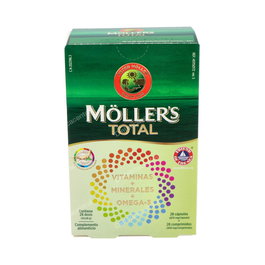 MOLLER'S Total Multivitaminas + Omega 3 28 Comprimidos + 28 Perlas