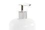 DKD Home Decor Dosificador Blanco Plateado Cristal y ABS 8 x 14 x 8 cm Capacidad 350ml (12 Unidades)