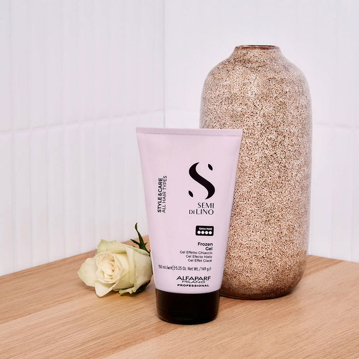 Alfaparf Milano Semi di Lino Frozen Gel para Cabello - Fijación Extrema, Efecto Hielo, Acabado Helado Duradero, 150 ml