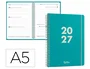 Liderpapel Agenda de oficina 2027 espiral basic semana vista A5 bilingüe turquesa