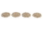 DKD Home Decor Set de 4 Posavasos de Jacinto de Agua y Madera Natural 11x11x2 cm