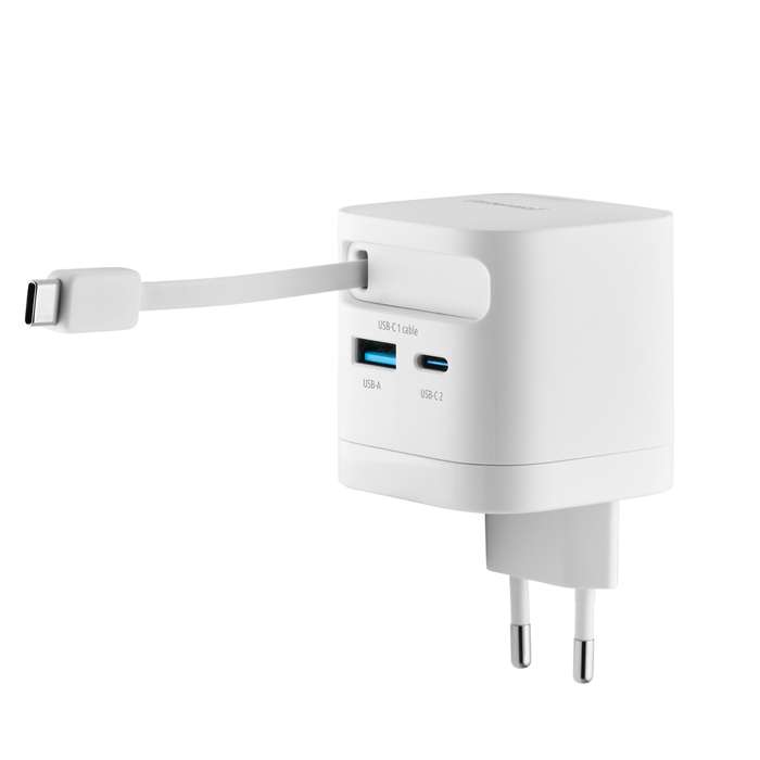 Intenso Compact Fam Charger 65W USB-C USB-A Blanco Cargador