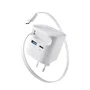 Intenso W65ACIC Cargador de Pared 65W GaN Blanco con Cable USB-C Retráctil