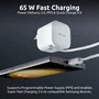 Intenso W65ACIC Cargador de Pared 65W GaN Blanco con Cable USB-C Retráctil