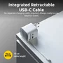 Intenso W65ACIC Cargador de Pared 65W GaN Blanco con Cable USB-C Retráctil