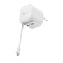 Intenso W65ACIC Cargador de Pared 65W GaN Blanco con Cable USB-C Retráctil