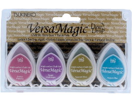Tsukineko Set de 4 almohadillas de tinta VERSAMAGIC opaca joyero efecto tiza