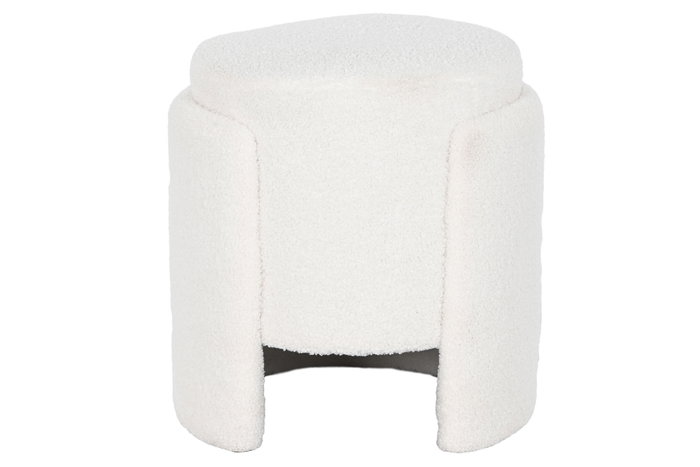 DKD Home Decor Reposapiés Blanco con Acabado Borreguito