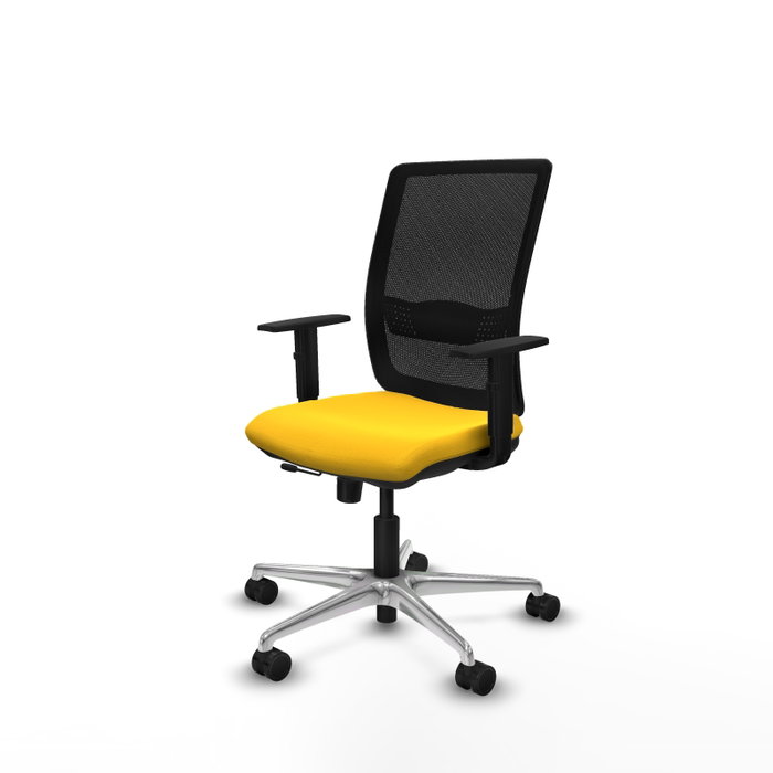 PIQUERAS Y CRESPO Silla de oficina Haches con mecanismo Sincro/Traslack, Amarillo y Negro