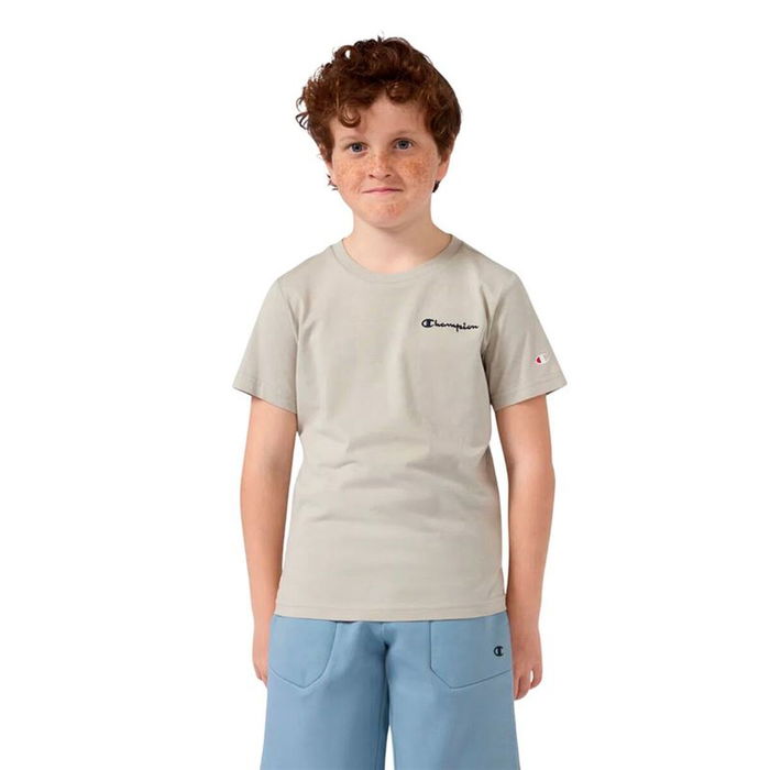 Camiseta de Manga Corta Infantil Champion Icons Contrast Beige 2XL