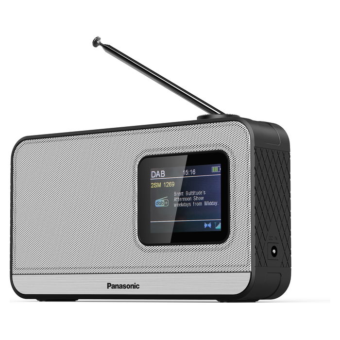 Panasonic RF-D15EG Radio DAB Portátil de 3 Vatios, Color Plata