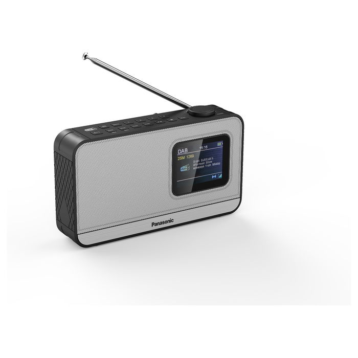Panasonic RF-D15EG Radio DAB Portátil de 3 Vatios, Color Plata