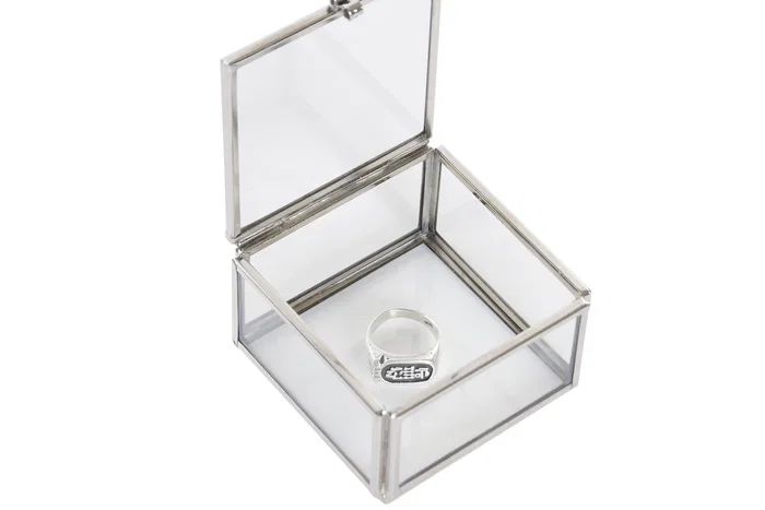 DKD Home Decor Set de 3 Joyeros de Latón y Cristal 7x7x4 cm DKD Home Decor Set de 3 Joyeros de Latón y Cristal 7x7x4 cm