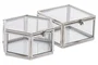 DKD Home Decor Set de 3 Joyeros de Latón y Cristal 7x7x4 cm