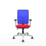 PIQUERAS Y CRESPO Silla de oficina Motilla con mecanismo Sincro/Traslack, Rojo y Azul