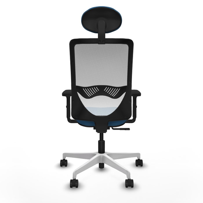 PIQUERAS Y CRESPO Silla de oficina Zulema con mecanismo Sincro, Azul claro y Blanco