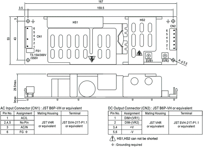 MEAN WELL HLP-80H-30 Alimentador LED 81W 30VDC