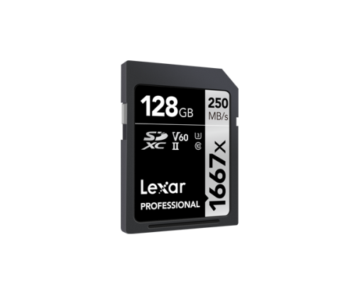 Lexar LSD128CB1667 Tarjeta de Memoria SDXC 128 GB UHS-II Clase 10 V60 Velocidad Lectura 250 MB/s