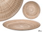 Vessia Plato Llano de Cerámica con Rayas, Color Marrón, Diámetro 27 cm (26.7x26.7x2 cm) (Set de 24)