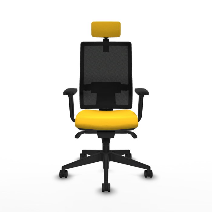 PIQUERAS Y CRESPO Silla de oficina Horna mecanismo Sincro Amarillo y Negro