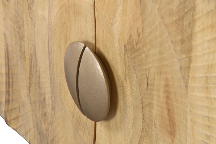 DKD Home Decor Mueble TV Colonial Natural Mango y Metal 160 x 40 x 50 cm