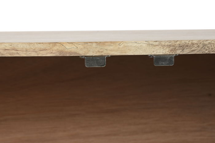 DKD Home Decor Mueble TV Colonial Natural Mango y Metal 160 x 40 x 50 cm