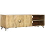 DKD Home Decor Mueble TV Mandala Mango y Metal Natural 160x40x50 cm