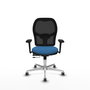 PIQUERAS Y CRESPO Silla de oficina Jorquera con mecanismo Sincro/Traslack, Azul claro y Negro