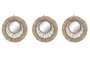 DKD Home Decor Set de 3 Decoraciones de Pared en Algodón y Yute Blanco