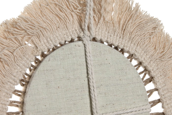 DKD Home Decor Set de 3 Decoraciones de Pared en Algodón y Yute Blanco