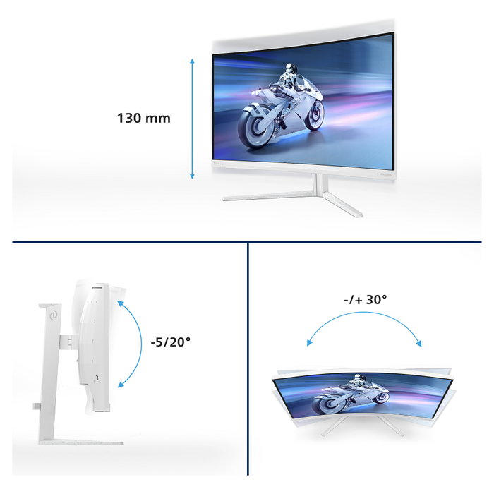 Philips Evnia 5000 32M2C5501/00 Monitor Curvo 31.5 pulg. Quad HD 180Hz Blanco