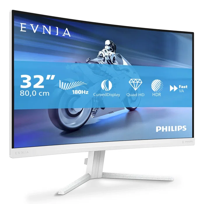 Philips Evnia 5000 32M2C5501/00 Monitor Gaming Curvo 31.5" QHD 180Hz 0.5ms VA HDR10 NVIDIA G-SYNC AMD FreeSync - Blanco