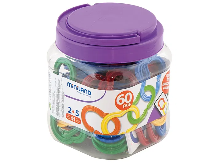Miniland Juego de Cadena de Plástico para Seriación y Clasificación, 60 Unidades