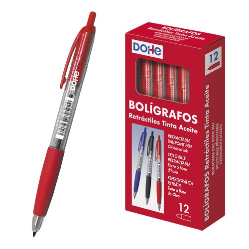 Boligrafo Dohe Retractil 1.0 Mm Rojo (Set de 12) Boligrafo Dohe Retractil 1.0 Mm Rojo (Set de 12)