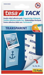 Punto Adhesivo Tesa Tack Transparente 72 Unidades (Set de 20)