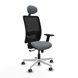 PIQUERAS Y CRESPO Silla de oficina Zulema con mecanismo Sincro, Gris y Negro